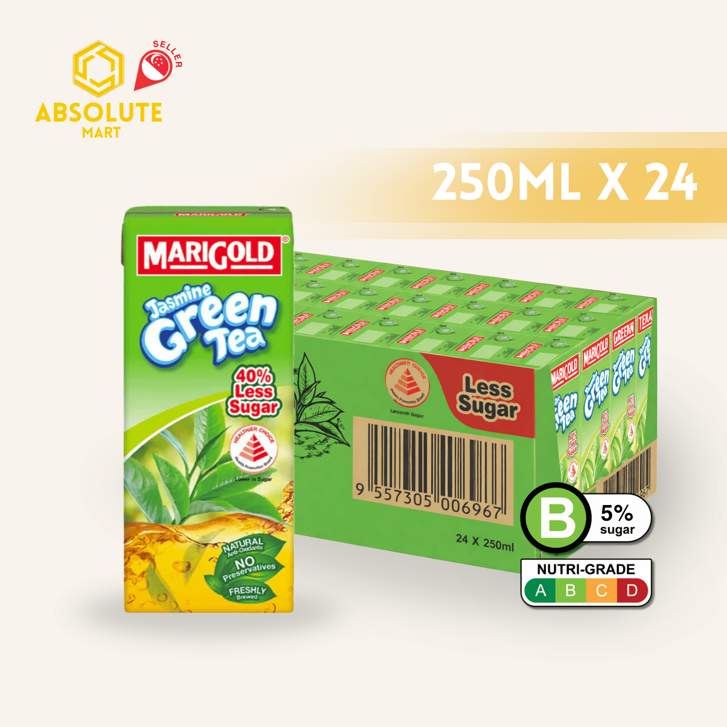 MARIGOLD Asian Drink Jasmine Green Tea 250ML X 24 (TETRA) - ABSOLUTE MARTMARIGOLD Asian Drink Jasmine Green Tea 250ML X 24 (TETRA)Flavoured & Milk Tea