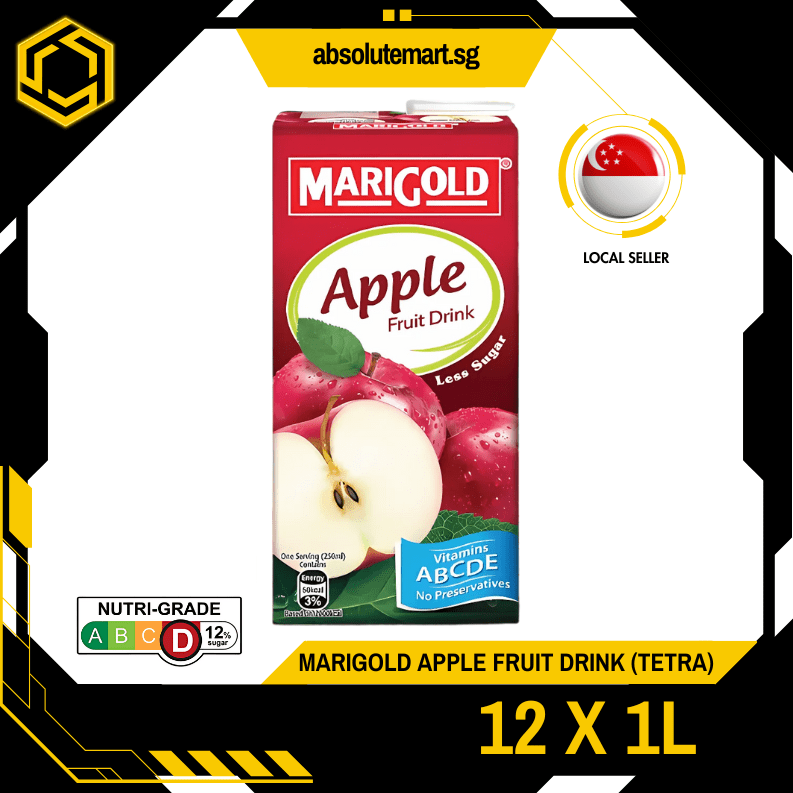 MARIGOLD Fruit Drink Apple 1L X 12 (TETRA) - ABSOLUTE MARTMARIGOLD Fruit Drink Apple 1L X 12 (TETRA)