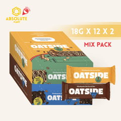 [MIX PACK] OATSIDE Peanut Butter + OATSIDE Chocolate Wholegrain Oat Cereal Bars 2 Pack X 12 X 18G - ABSOLUTE MART[MIX PACK] OATSIDE Peanut Butter + OATSIDE Chocolate Wholegrain Oat Cereal Bars 2 Pack X 12 X 18GCereal & Snacks Bars