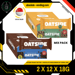 [MIX PACK] OATSIDE Peanut Butter + OATSIDE Chocolate Wholegrain Oat Cereal Bars 2 Pack X 12 X 18G - ABSOLUTE MART[MIX PACK] OATSIDE Peanut Butter + OATSIDE Chocolate Wholegrain Oat Cereal Bars 2 Pack X 12 X 18G
