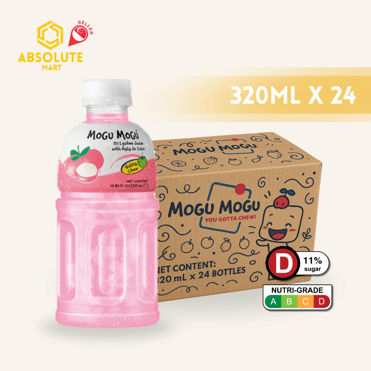 MOGU MOGU Lychee 320ML X 24 (BOTTLE) - ABSOLUTE MARTMOGU MOGU Lychee 320ML X 24 (BOTTLE)Fruit Drinks