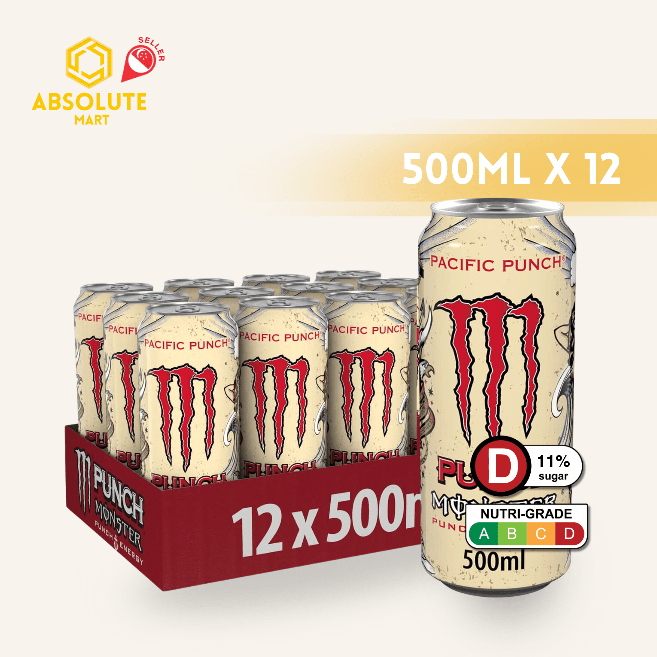 MONSTER PACIFIC PUNCH EUROPE 500ML X 12 (CAN) - ABSOLUTE MARTMONSTER PACIFIC PUNCH EUROPE 500ML X 12 (CAN)Energy Drinks