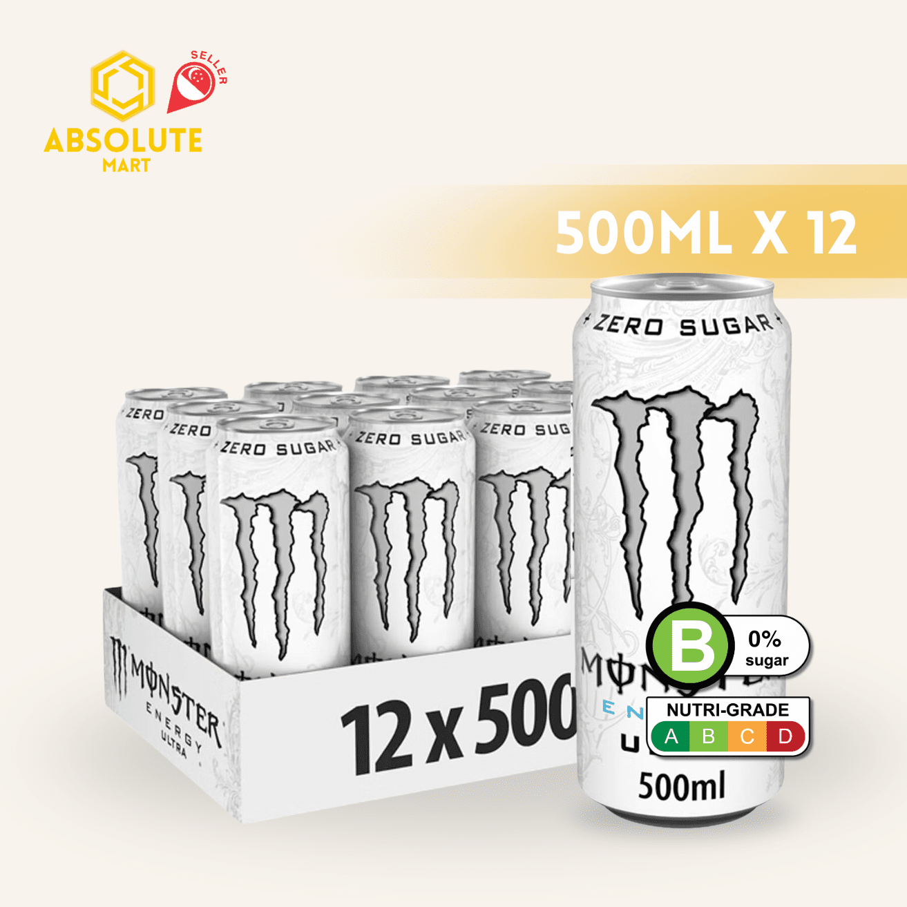 MONSTER ULTRA ZERO EUROPE 500ML X 12 (CAN) - ABSOLUTE MARTMONSTER ULTRA ZERO EUROPE 500ML X 12 (CAN)Energy Drinks