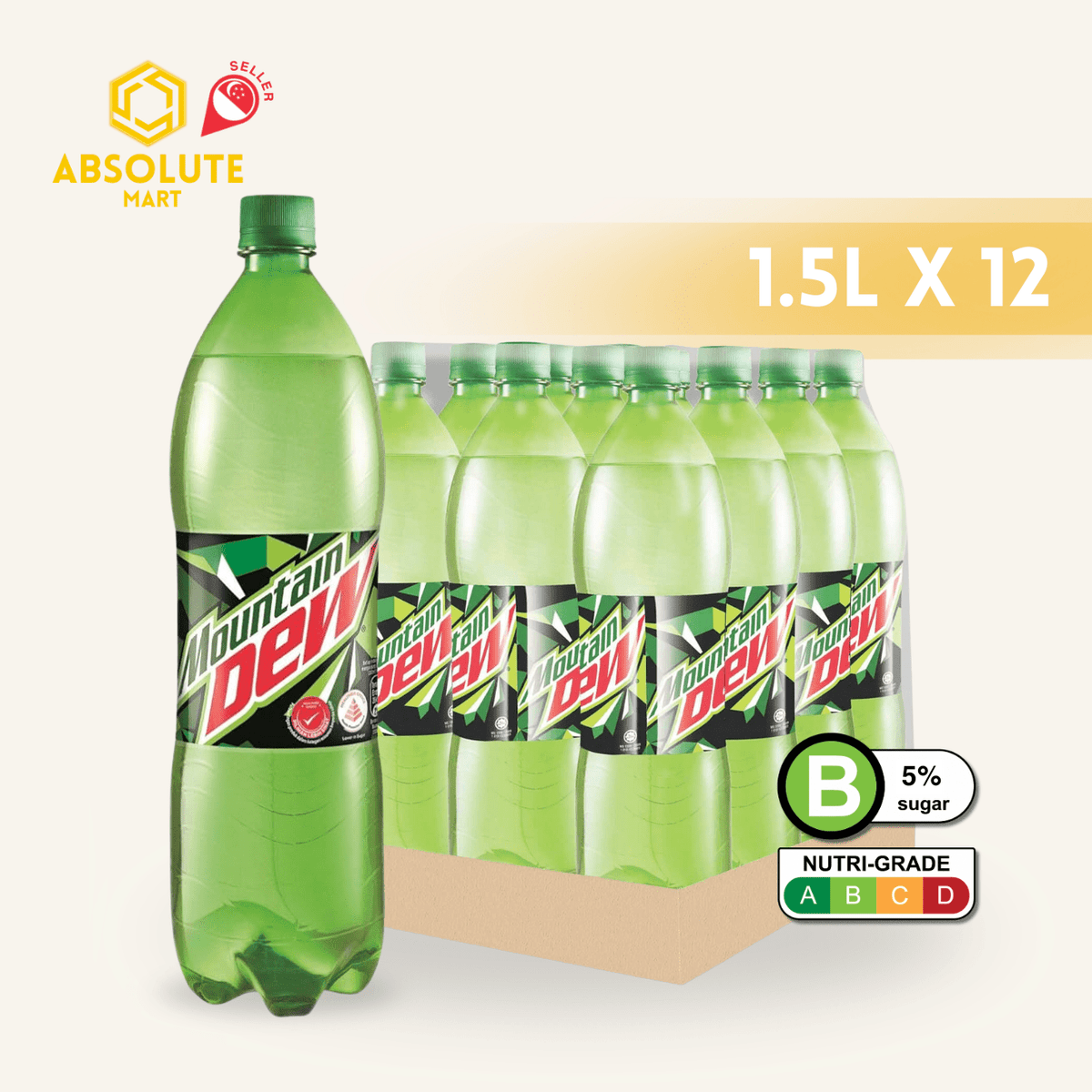 MOUNTAIN DEW 1.5L X 12 (BOTTLE) - ABSOLUTE MARTMOUNTAIN DEW 1.5L X 12 (BOTTLE)Cola & Classic Sodas