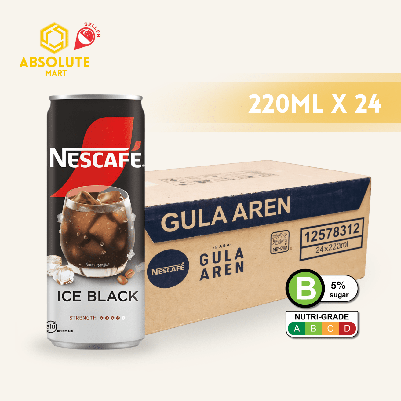 NESTLE Nescafe Ice Black 220ML X 24 (CAN) - ABSOLUTE MARTNESTLE Nescafe Ice Black 220ML X 24 (CAN)Ready To Drink Coffee