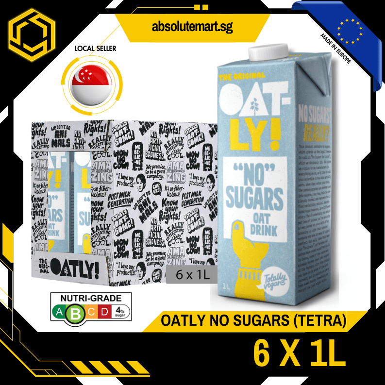 OATLY Original NO SUGAR Oat Milk 1L X 6 (TETRA) - ABSOLUTE MARTOATLY Original NO SUGAR Oat Milk 1L X 6 (TETRA)