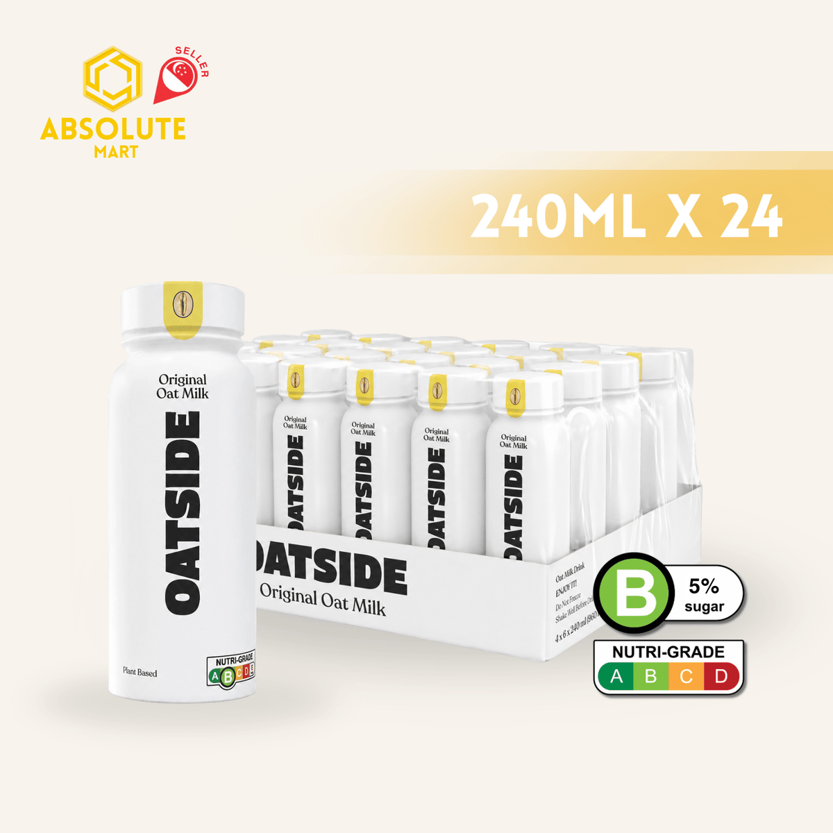 OATSIDE Barista Edition Oat Milk 240ML X 24 (BOTTLE) - ABSOLUTE MARTOATSIDE Barista Edition Oat Milk 240ML X 24 (BOTTLE)Oat Milk
