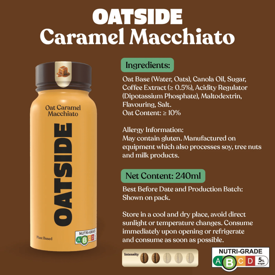 OATSIDE Caramel Macchiato Edition Oat Milk 240ML X 24 (BOTTLE) - ABSOLUTE MARTOATSIDE Caramel Macchiato Edition Oat Milk 240ML X 24 (BOTTLE)Ready To Drink Coffee