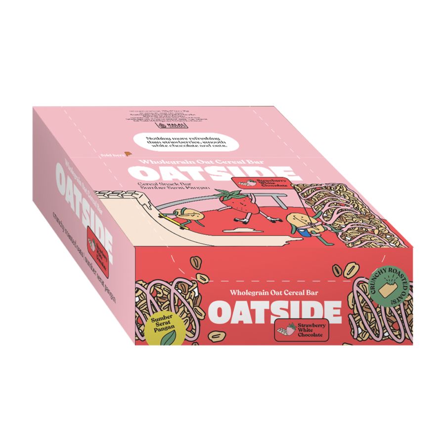 [TWIN PACK] OATSIDE Strawberry Wholegrain Cereal Bar 2 Pack X 12 X 18G