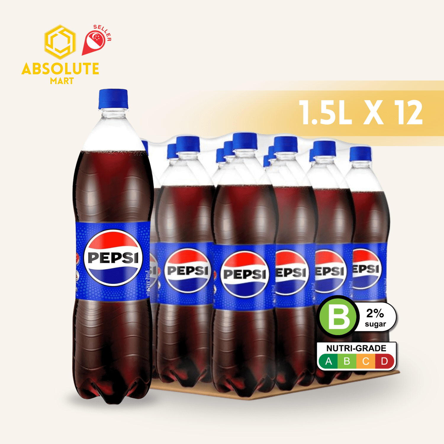 PEPSI 1.5L X 12 (BOTTLE) - ABSOLUTE MARTPEPSI 1.5L X 12 (BOTTLE)Cola & Classic Sodas