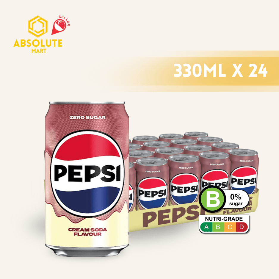 PEPSI Cream Soda Zero Sugar 330ML X 24 (CAN) - ABSOLUTE MARTPEPSI Cream Soda Zero Sugar 330ML X 24 (CAN)Cola & Classic Sodas