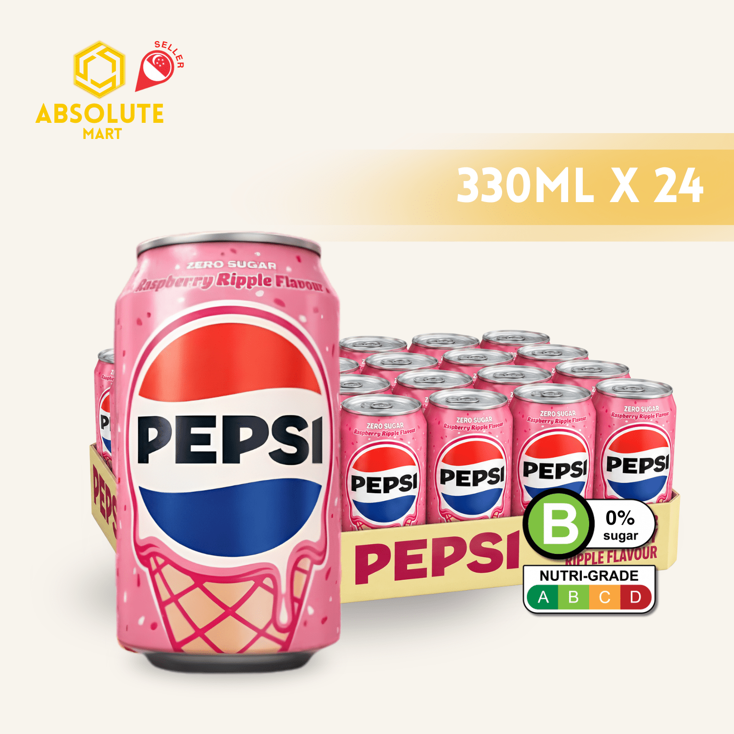 PEPSI Raspberry Ripple Zero Sugar 330ML X 24 (CAN) - ABSOLUTE MARTPEPSI Raspberry Ripple Zero Sugar 330ML X 24 (CAN)Cola & Classic Sodas