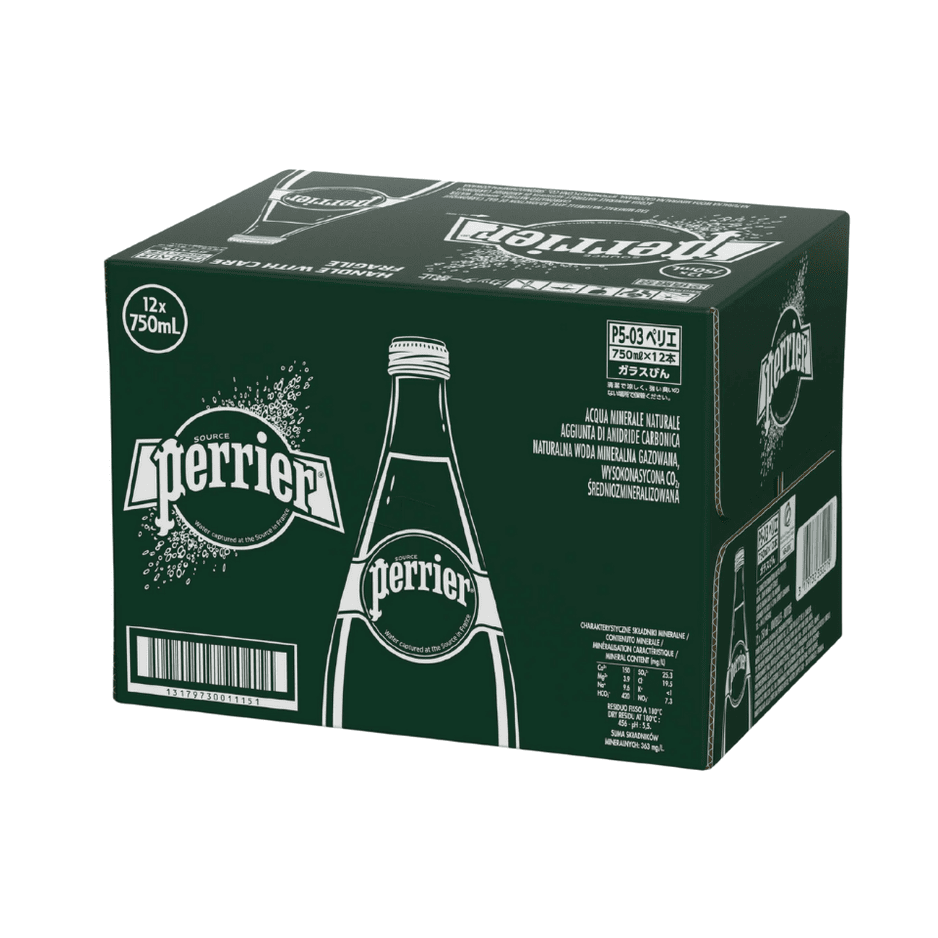 PERRIER Original Sparkling Mineral Water 750ML X 12 (GLASS) - ABSOLUTE MARTPERRIER Original Sparkling Mineral Water 750ML X 12 (GLASS)Sparkling Water