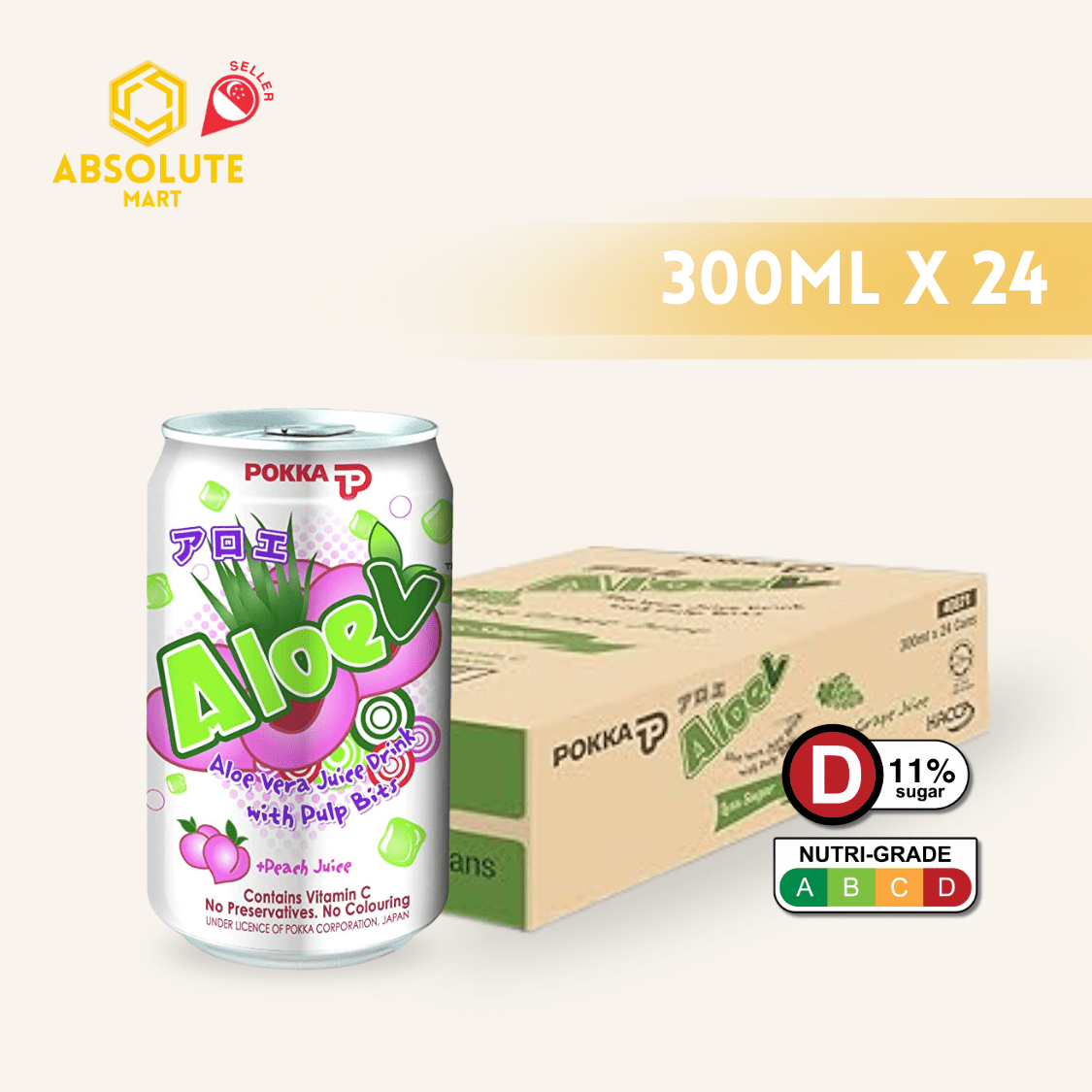 POKKA Aloe Vera Peach 300ML X 24 (CAN) - ABSOLUTE MARTPOKKA Aloe Vera Peach 300ML X 24 (CAN)Fruit Drinks