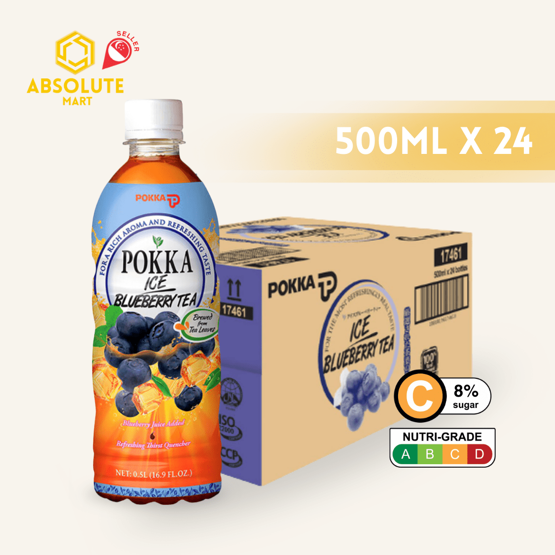 POKKA Blueberry Tea 500ML X 24 (BOTTLE) - ABSOLUTE MARTPOKKA Blueberry Tea 500ML X 24 (BOTTLE)Flavoured & Milk Tea