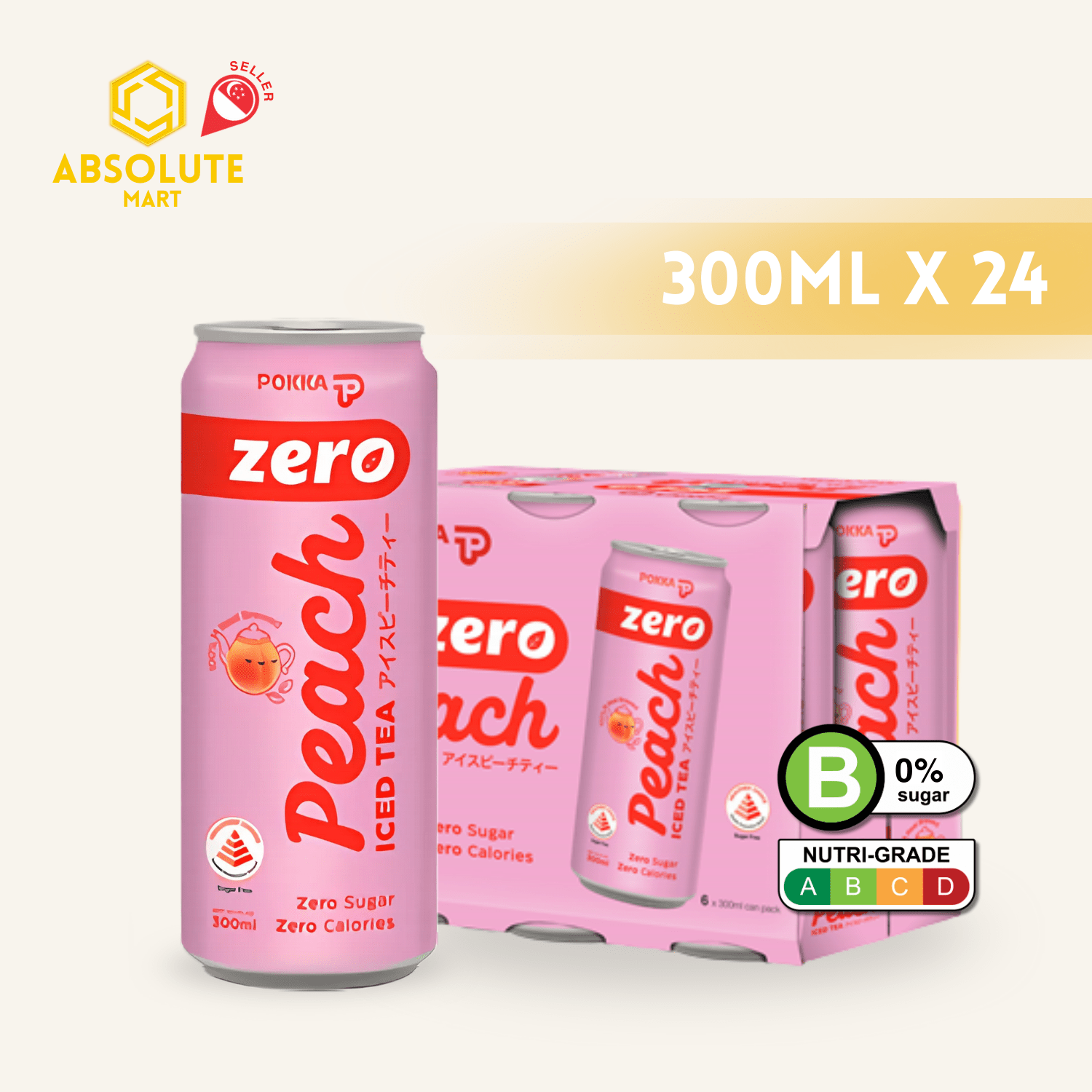 POKKA Ice Peach Tea ZERO 300ML X 24 (CAN) - ABSOLUTE MARTPOKKA Ice Peach Tea ZERO 300ML X 24 (CAN)Flavoured & Milk Tea