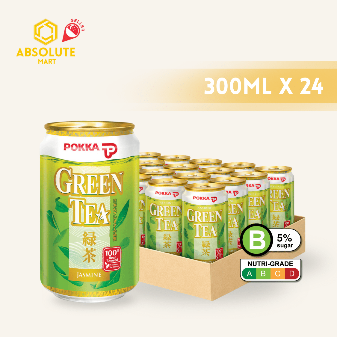 POKKA Jasmine Green Tea 300ML X 24 (CAN) - ABSOLUTE MARTPOKKA Jasmine Green Tea 300ML X 24 (CAN)Flavoured & Milk Tea