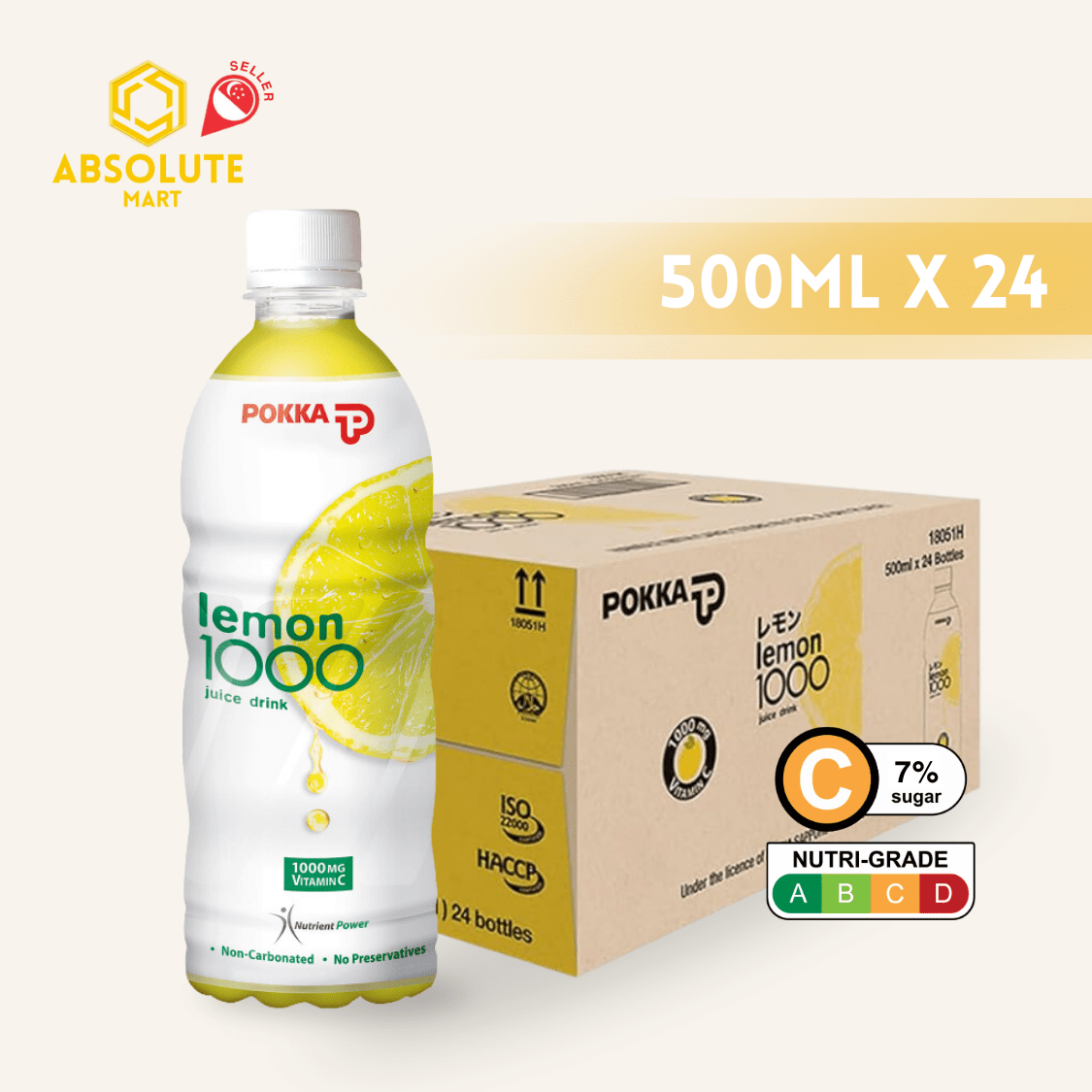 POKKA Lemon 1000 500ML X 24 (BOTTLE) - ABSOLUTE MARTPOKKA Lemon 1000 500ML X 24 (BOTTLE)Fruit Drinks