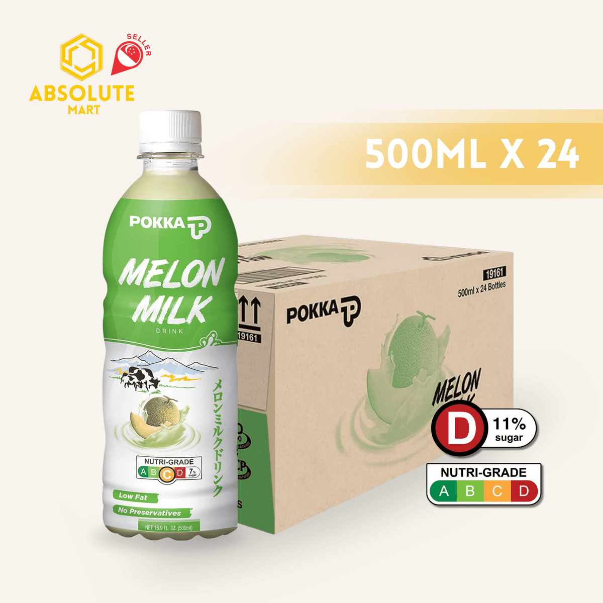 POKKA Melon Milk 500ML X 24 (BOTTLE) - ABSOLUTE MARTPOKKA Melon Milk 500ML X 24 (BOTTLE)Flavoured & Milk Tea
