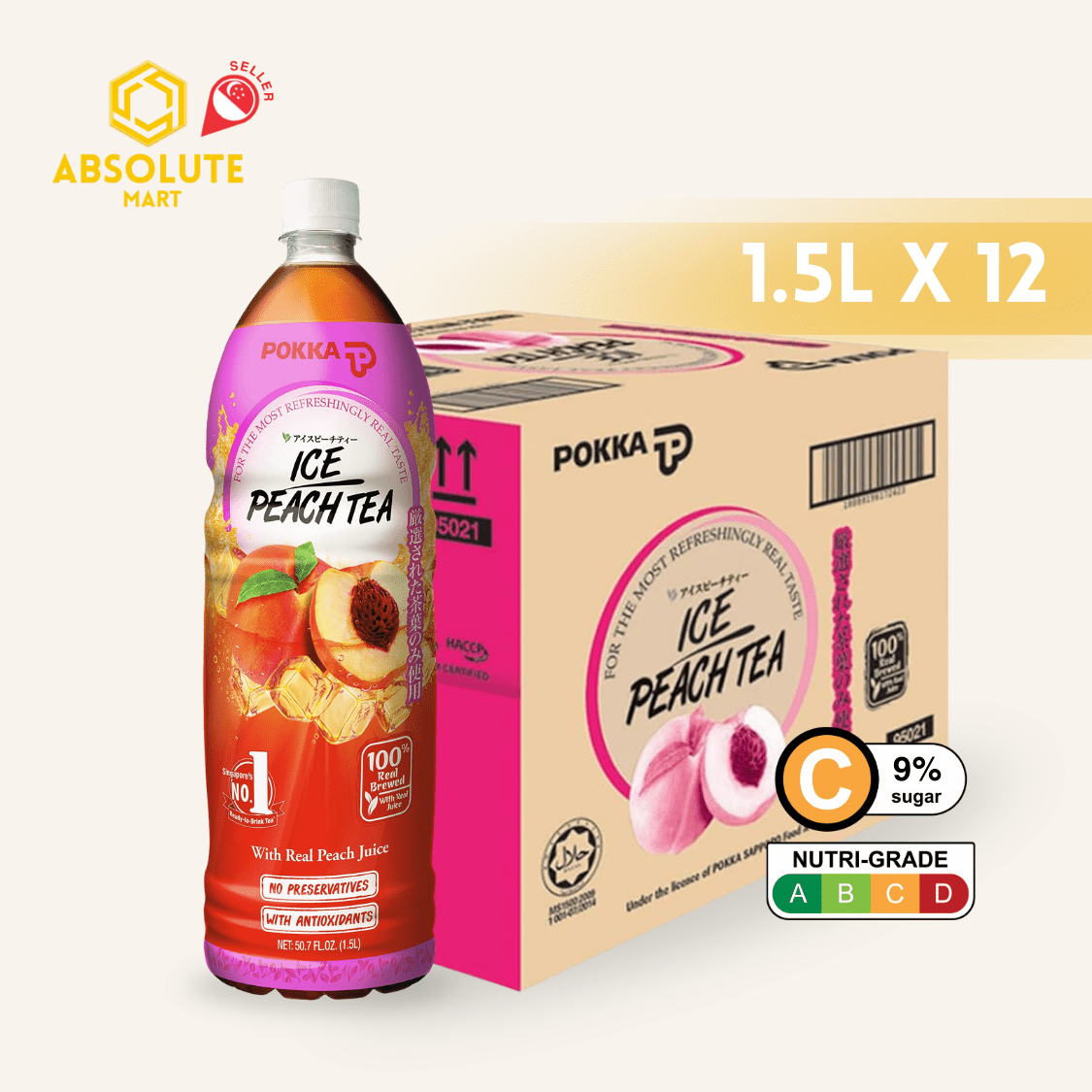 POKKA Peach Tea 1.5L X 12 (BOTTLE) - ABSOLUTE MARTPOKKA Peach Tea 1.5L X 12 (BOTTLE)Flavoured & Milk Tea
