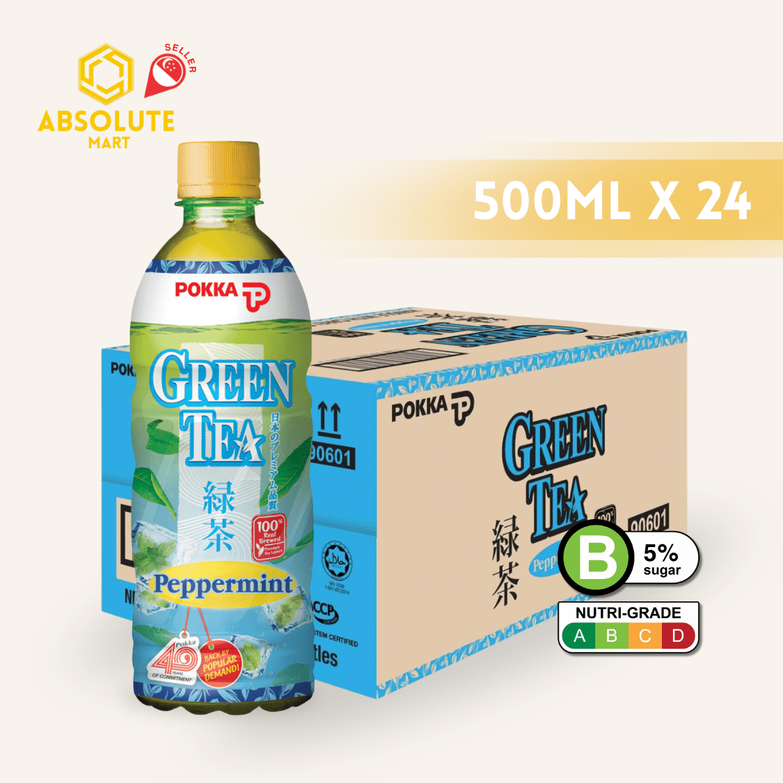POKKA Peppermint Green Tea 500ML X 24 (BOTTLE) - ABSOLUTE MARTPOKKA Peppermint Green Tea 500ML X 24 (BOTTLE)Flavoured & Milk Tea