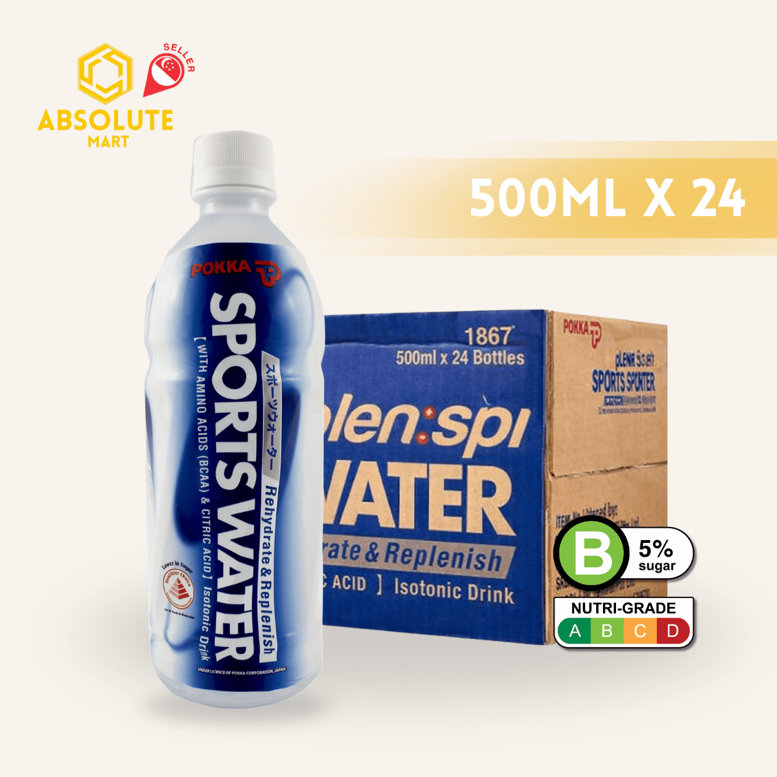 POKKA Sportswater 500ML X 24 (BOTTLE) - ABSOLUTE MARTPOKKA Sportswater 500ML X 24 (BOTTLE)Isotonic Drinks