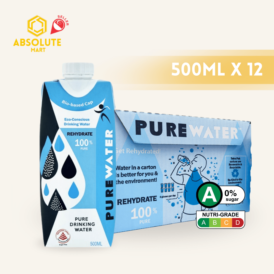 PURE Drinking Water 500ML X 12 (TETRA) - ABSOLUTE MARTPURE Drinking Water 500ML X 12 (TETRA)Still Water