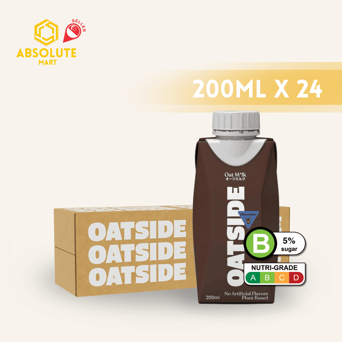 [SCREW CAP] OATSIDE Chocolate Edition Oat Milk 200ML X 24 (TETRA) - ABSOLUTE MART[SCREW CAP] OATSIDE Chocolate Edition Oat Milk 200ML X 24 (TETRA)Chocolate Milk