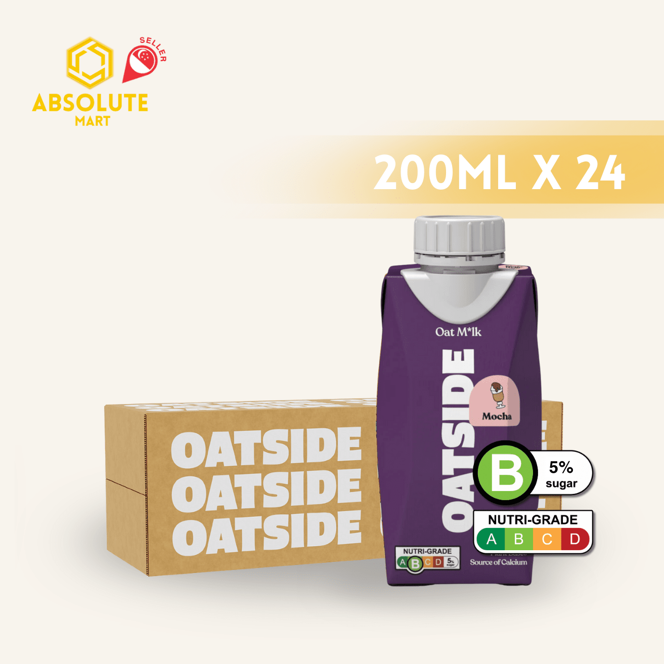 [SCREW CAP] OATSIDE Mocha Edition Oat Milk 200ML X 24 (TETRA) - ABSOLUTE MART[SCREW CAP] OATSIDE Mocha Edition Oat Milk 200ML X 24 (TETRA)Ready To Drink Coffee