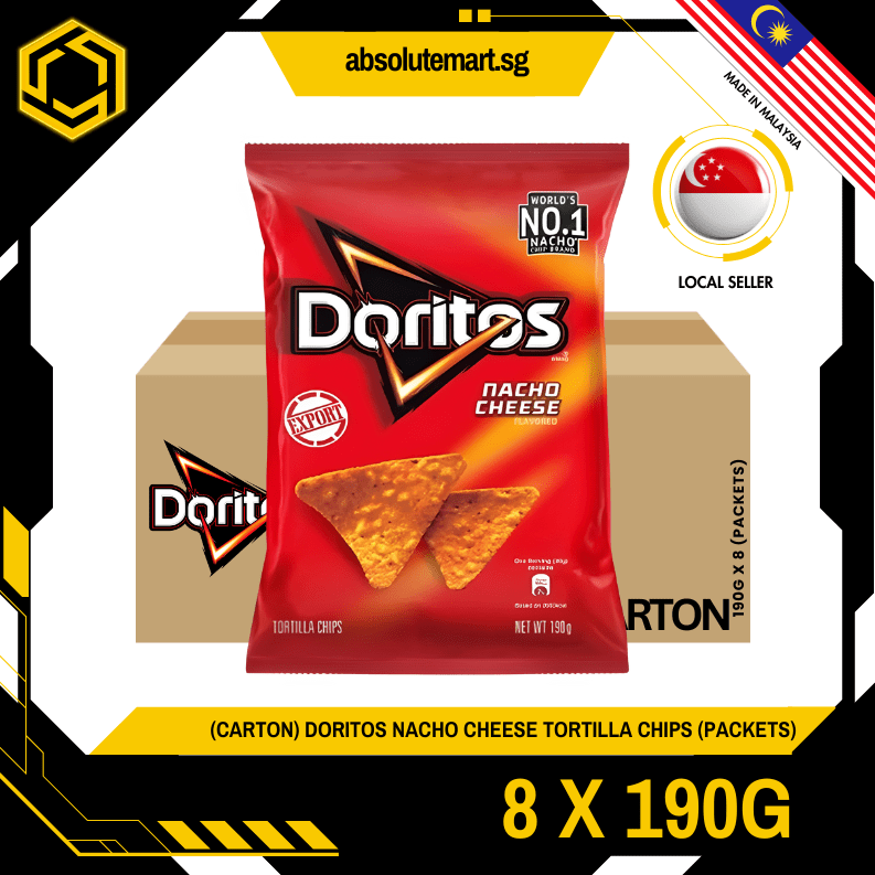 [SINGLE BUNDLE] DORITOS Nacho Cheese 190G X 4 (PACKETS) - ABSOLUTE MART[SINGLE BUNDLE] DORITOS Nacho Cheese 190G X 4 (PACKETS)