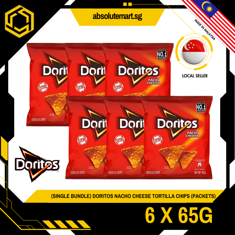 [SINGLE BUNDLE] DORITOS Nacho Cheese 65G X 6 (PACKETS) - ABSOLUTE MART[SINGLE BUNDLE] DORITOS Nacho Cheese 65G X 6 (PACKETS)