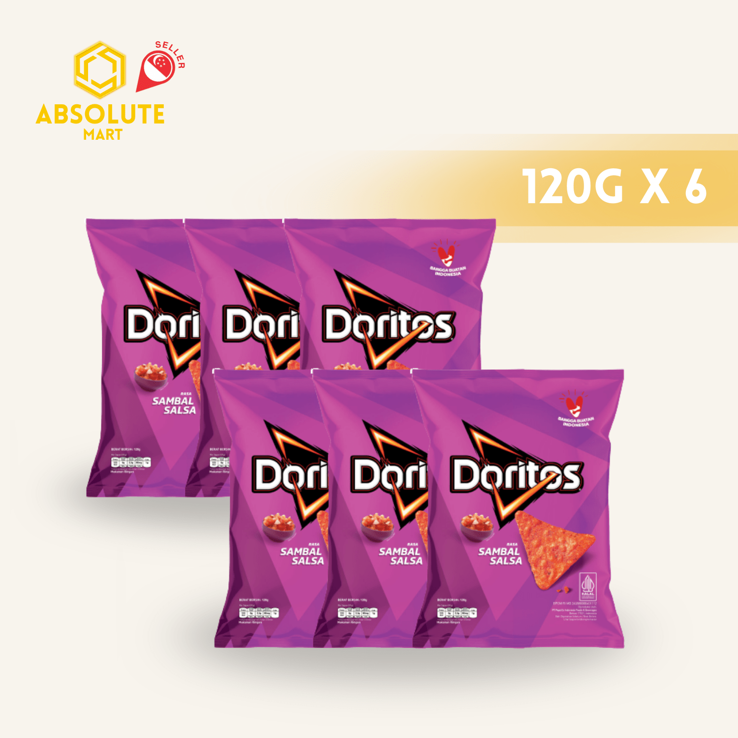 [SINGLE BUNDLE] DORITOS Salsa Chilli 120G X 6 (PACKETS) - ABSOLUTE MART[SINGLE BUNDLE] DORITOS Salsa Chilli 120G X 6 (PACKETS)Corn Chips