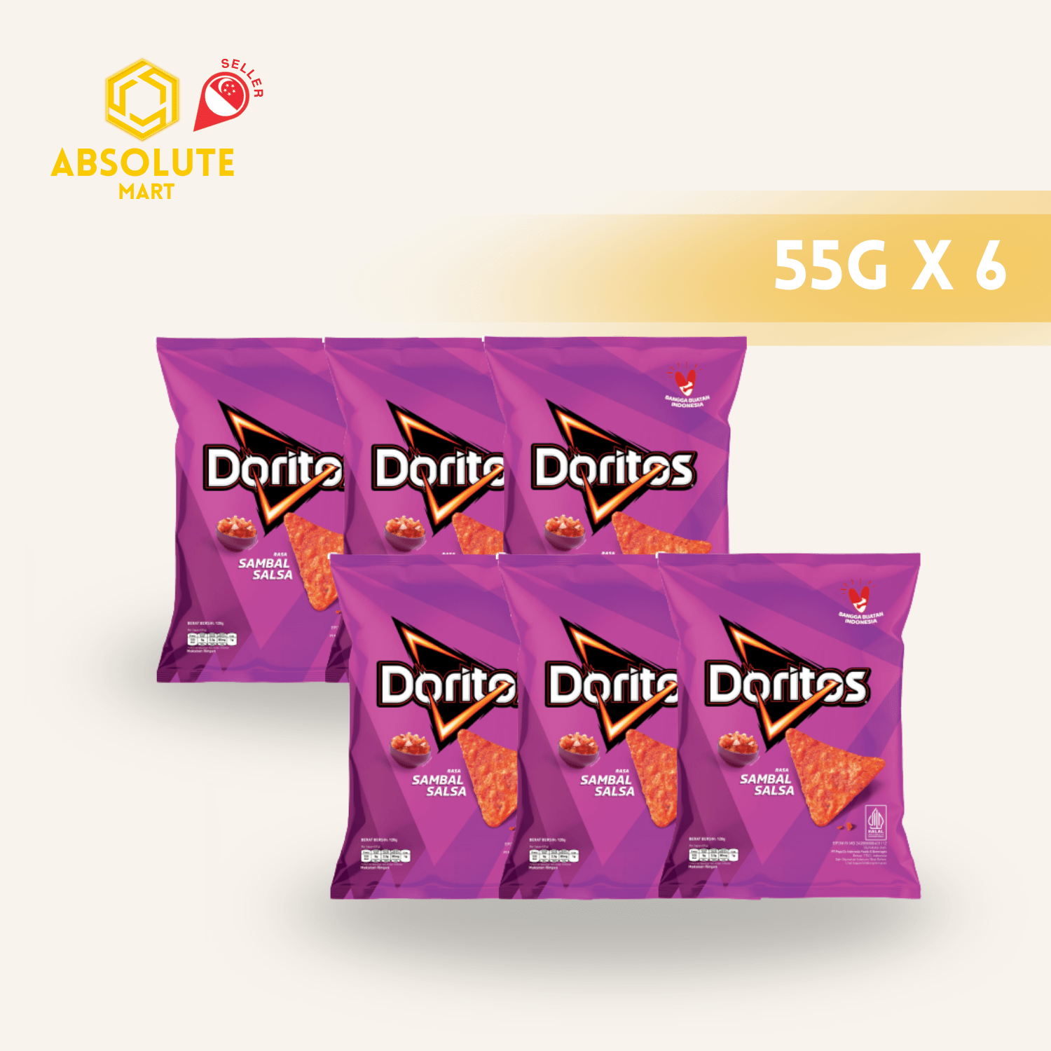 [SINGLE BUNDLE] DORITOS Salsa Chilli 55G X 6 (PACKETS) - ABSOLUTE MART[SINGLE BUNDLE] DORITOS Salsa Chilli 55G X 6 (PACKETS)Corn Chips