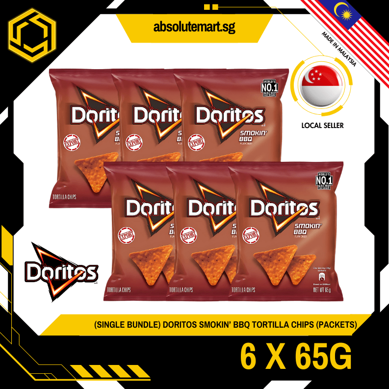 [SINGLE BUNDLE] DORITOS Smoking BBQ 65G X 6 (PACKETS) - ABSOLUTE MART[SINGLE BUNDLE] DORITOS Smoking BBQ 65G X 6 (PACKETS)