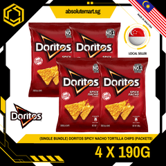 [SINGLE BUNDLE] DORITOS Spicy Nacho 190G X 4 (PACKETS) - ABSOLUTE MART[SINGLE BUNDLE] DORITOS Spicy Nacho 190G X 4 (PACKETS)