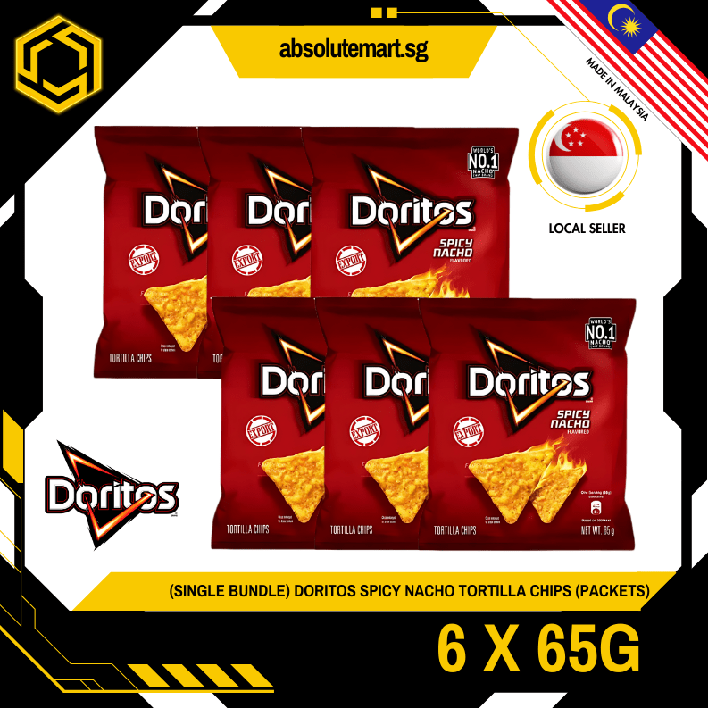 [SINGLE BUNDLE] DORITOS Spicy Nacho 50G X 6 (PACKETS) - ABSOLUTE MART[SINGLE BUNDLE] DORITOS Spicy Nacho 50G X 6 (PACKETS)