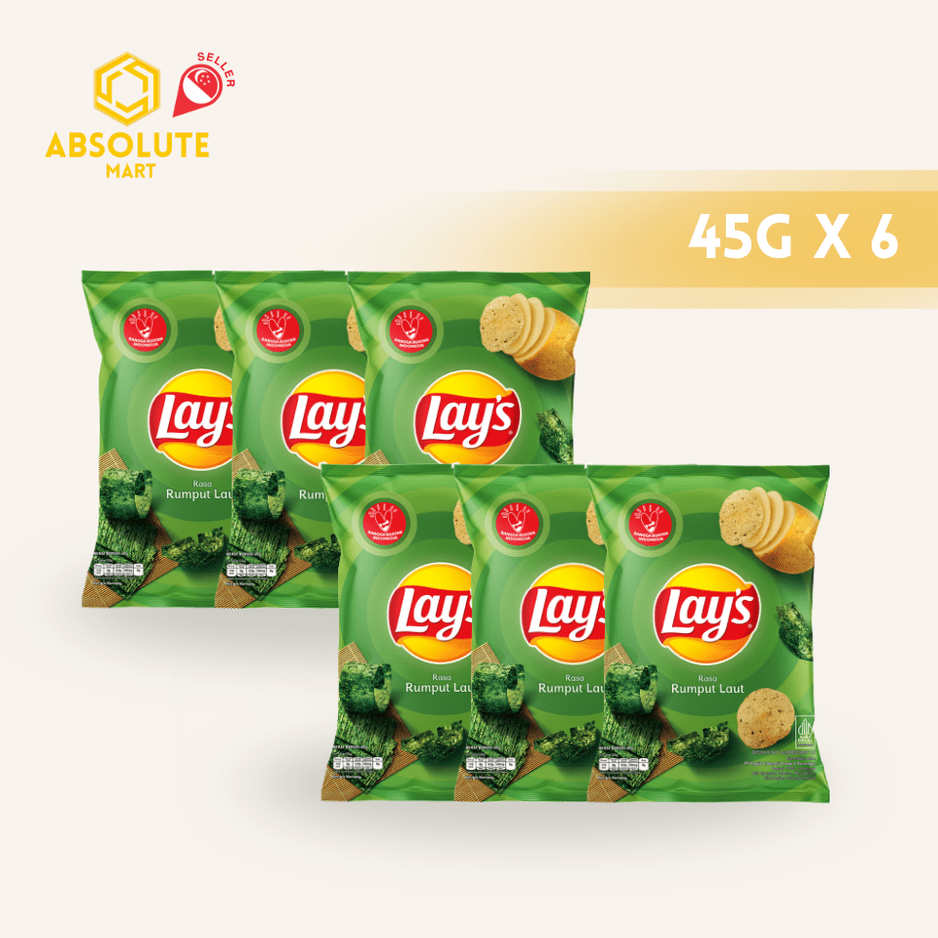 [SINGLE BUNDLE] LAY'S Nori Seaweed 45G X 6 (PACKETS) - ABSOLUTE MART[SINGLE BUNDLE] LAY'S Nori Seaweed 45G X 6 (PACKETS)Potato Chips