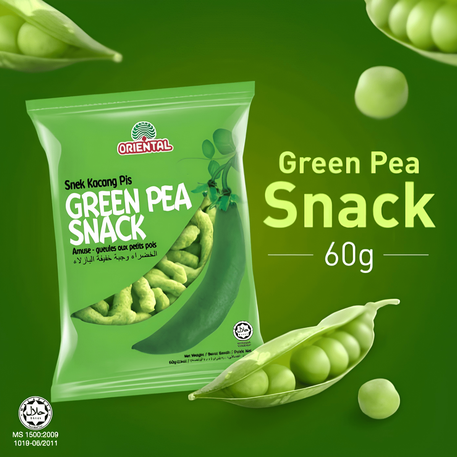 [SINGLE BUNDLE] ORIENTAL Green Peas Snack 10 X 60G (PACKETS) - ABSOLUTE MART[SINGLE BUNDLE] ORIENTAL Green Peas Snack 10 X 60G (PACKETS)Puffed Snacks