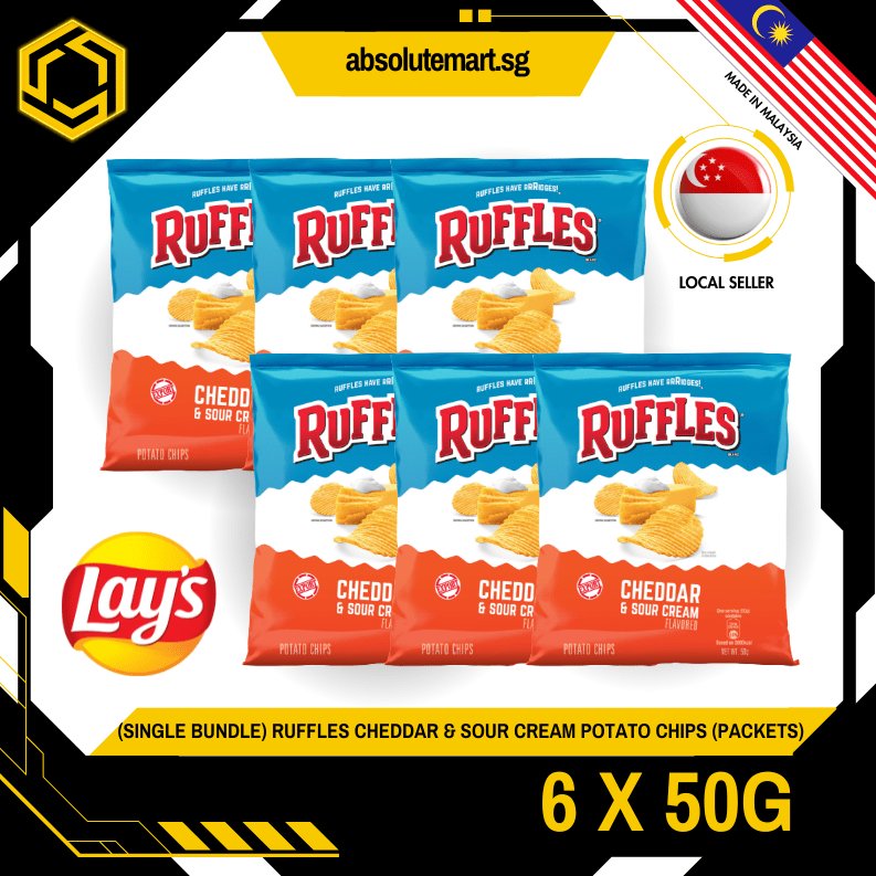 [SINGLE BUNDLE] RUFFLES Cheddar & Sour Cream 50G X 6 (PACKETS) - ABSOLUTE MART[SINGLE BUNDLE] RUFFLES Cheddar & Sour Cream 50G X 6 (PACKETS)