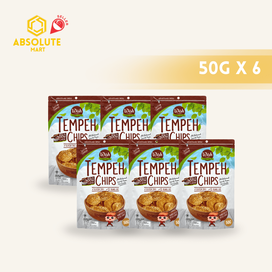 [SINGLE BUNDLE] WOH Tempeh Chips BBQ 50G X 6 (PACKET) - ABSOLUTE MART[SINGLE BUNDLE] WOH Tempeh Chips BBQ 50G X 6 (PACKET)Puffed Snacks