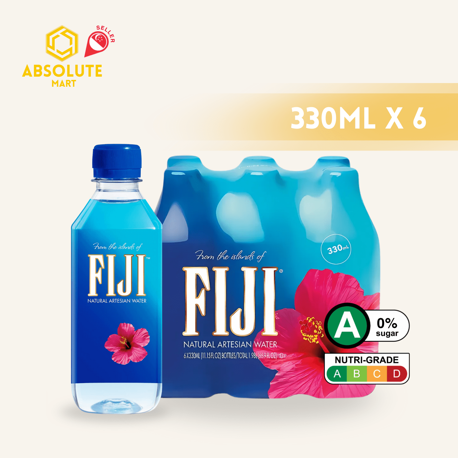 [SINGLE PACK] FIJI Artesian Water 330ML X 6 (BOTTLE) - ABSOLUTE MART[SINGLE PACK] FIJI Artesian Water 330ML X 6 (BOTTLE)Still Water