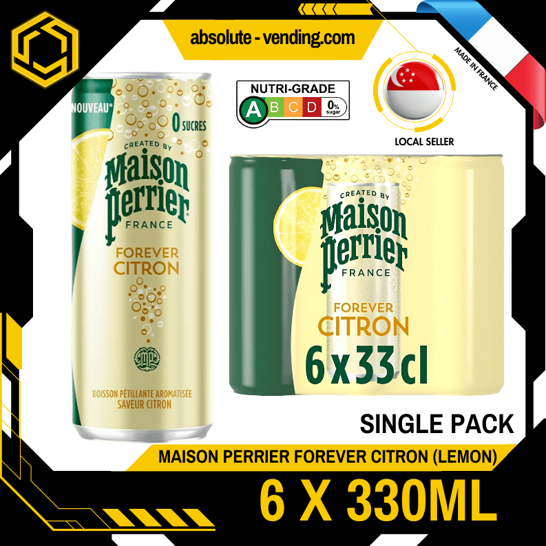 [SINGLE PACK] PERRIER Maison Lemon Sparkling Mineral Water 330ML X 6 (CANS) - ABSOLUTE MART[SINGLE PACK] PERRIER Maison Lemon Sparkling Mineral Water 330ML X 6 (CANS)