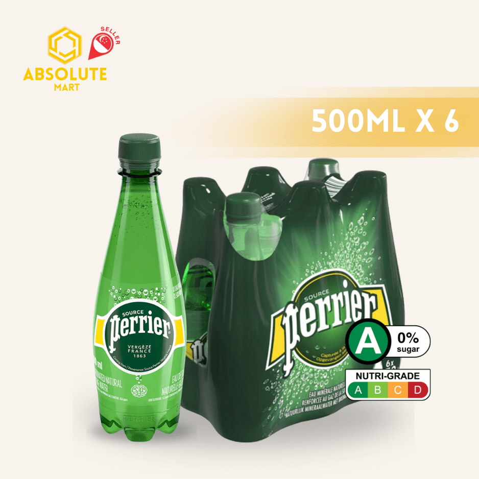 [SINGLE PACK] PERRIER Original Sparkling Mineral Water 500ML X 6 (BOTTLE) - ABSOLUTE MART[SINGLE PACK] PERRIER Original Sparkling Mineral Water 500ML X 6 (BOTTLE)Sparkling Water