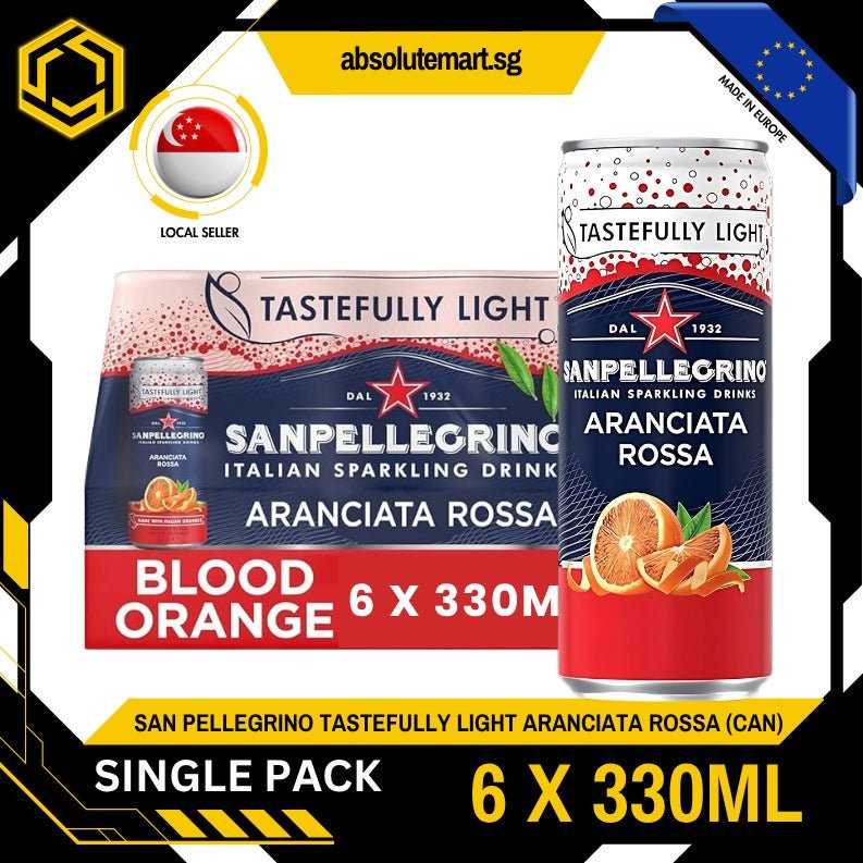 [SINGLE PACK] SAN PELLEGRINO Aranciata Rossa Tastefully Light Sparkling Beverage 330ML X 6 (CAN) - ABSOLUTE MART[SINGLE PACK] SAN PELLEGRINO Aranciata Rossa Tastefully Light Sparkling Beverage 330ML X 6 (CAN)