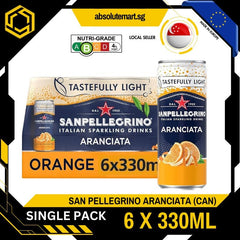 [SINGLE PACK] SAN PELLEGRINO Aranciata Tastefully Light Sparkling Beverage 330ML X 6 (CAN) - ABSOLUTE MART[SINGLE PACK] SAN PELLEGRINO Aranciata Tastefully Light Sparkling Beverage 330ML X 6 (CAN)