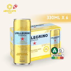 [SINGLE PACK] SAN PELLEGRINO Essenza Lemon & Lemon Zest 330ML X 6 (CAN) - ABSOLUTE MART[SINGLE PACK] SAN PELLEGRINO Essenza Lemon & Lemon Zest 330ML X 6 (CAN)Fruity Sparkling Drinks