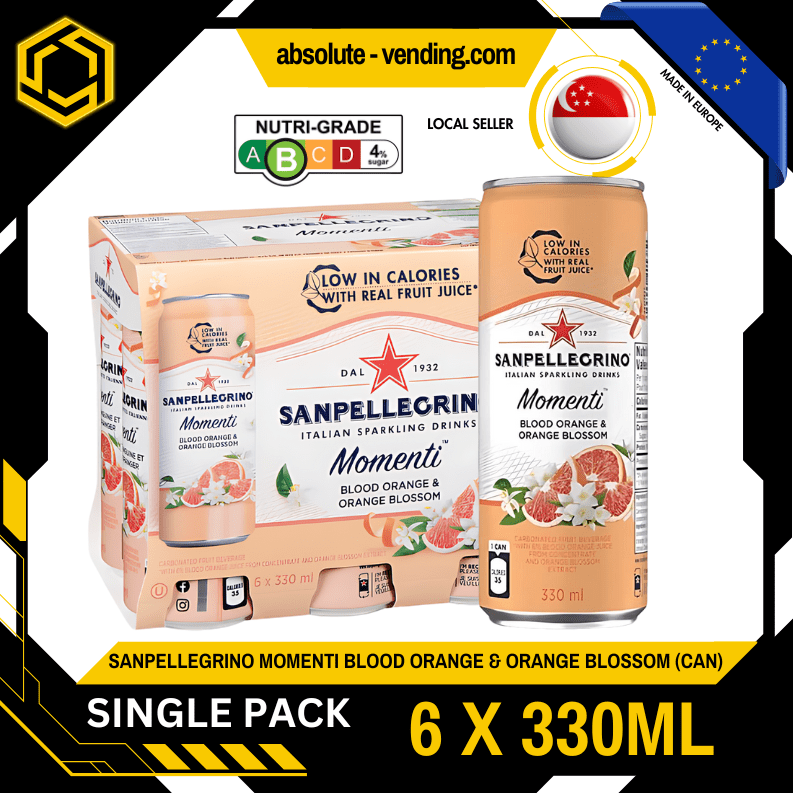 [SINGLE PACK] SAN PELLEGRINO MOMENTI BLOOD ORANGE & ORANGE BLOSSOM 330ML X 6 (CAN) - ABSOLUTE MART[SINGLE PACK] SAN PELLEGRINO MOMENTI BLOOD ORANGE & ORANGE BLOSSOM 330ML X 6 (CAN)