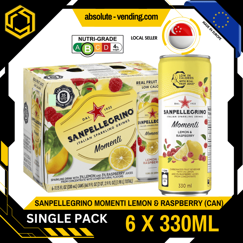 [SINGLE PACK] SAN PELLEGRINO MOMENTI LEMON & RASPBERRY 330ML X 6 (CAN) - ABSOLUTE MART[SINGLE PACK] SAN PELLEGRINO MOMENTI LEMON & RASPBERRY 330ML X 6 (CAN)