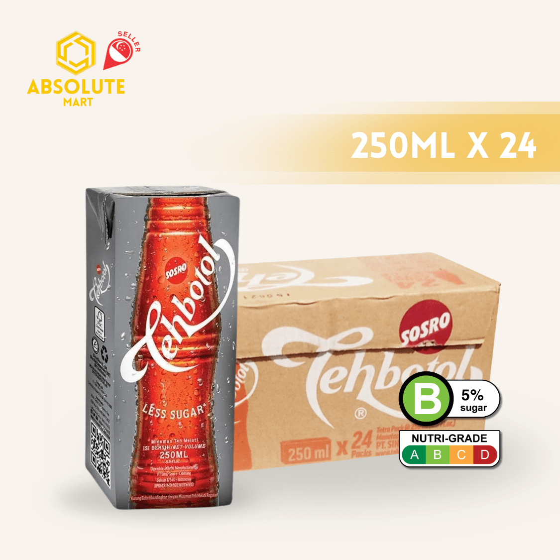 SOSRO Teh Botol Less Sugar 250ML X 24 (TETRA) - ABSOLUTE MARTSOSRO Teh Botol Less Sugar 250ML X 24 (TETRA)Flavoured & Milk Tea