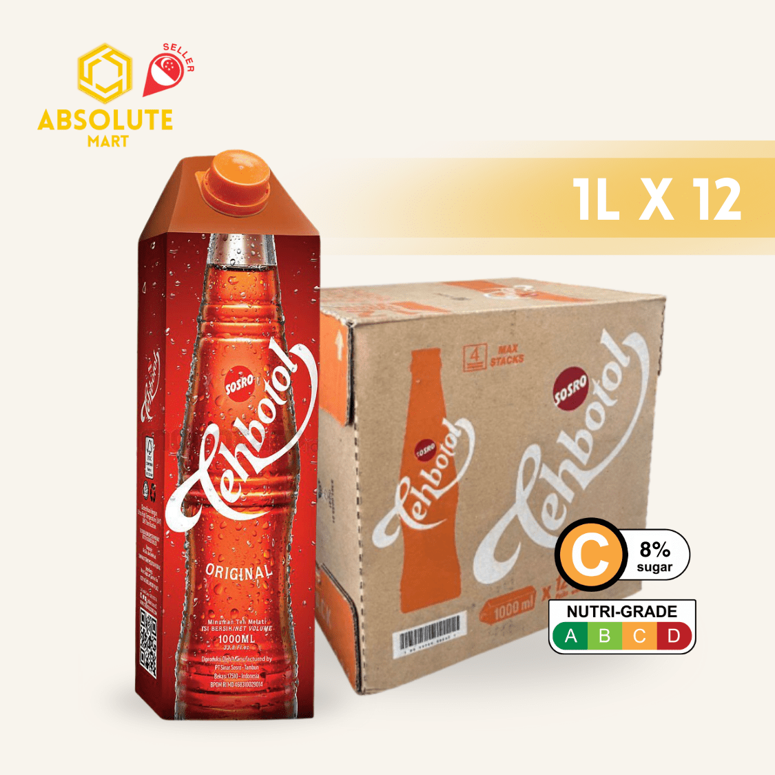 SOSRO Teh Botol Original 1L X 12 (TETRA) - ABSOLUTE MARTSOSRO Teh Botol Original 1L X 12 (TETRA)Flavoured & Milk Tea
